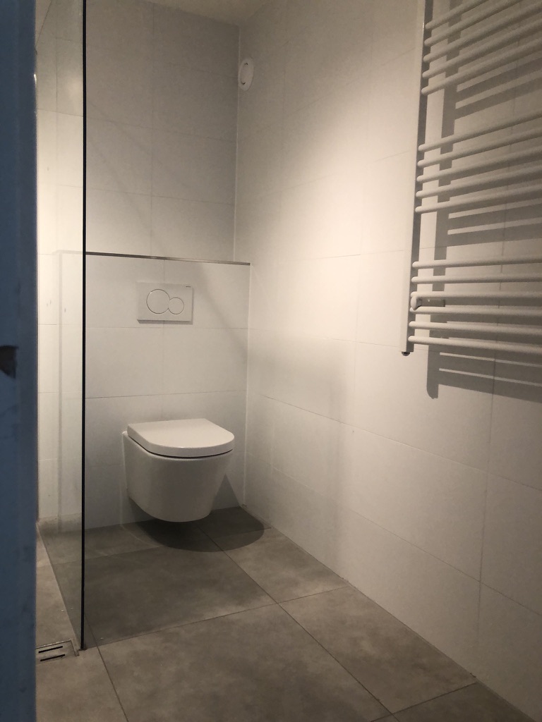 Afgeronde badkamer en toilet